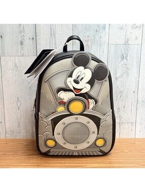 Loungefly Disney Mickey Mouse Train Conductor Mini Backpack New